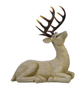 Resin Sitting Deer - Champagne Approx 40cm Fashion