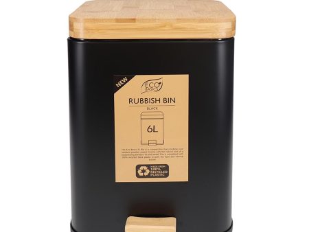 Eco Basics Rubbish Bin Square 6l - Black Fashion