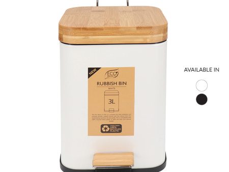 Eco Basics Rubbish Bin Square 3l - White Cheap