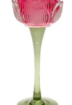 Figgins Stemmed Flower Votive - Fuschia Fashion