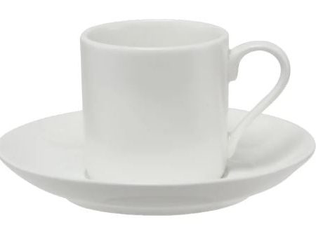 Maxwell & Williams White Basics - Straight Demi Cup & Saucer 100ml For Sale