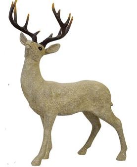 Resin Standing Deer - Champagne Approx 50cm Sale