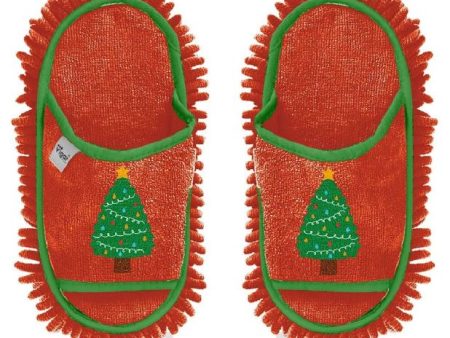 Vigar Christmas Tree Microfibre Cleaning Slippers Cheap