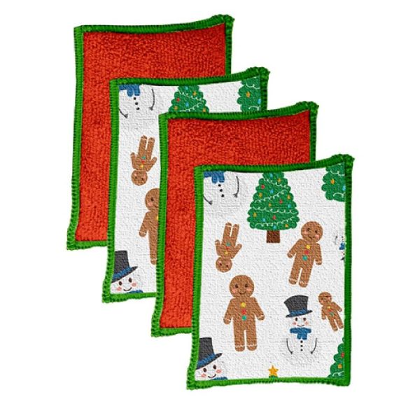 Vigar Christmas Tree Microfibre Sponge Pack - 4 Pk Sale