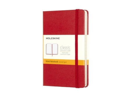 Moleskine Pocket Ruled Hardcover Notebook Scarlet Red Sale