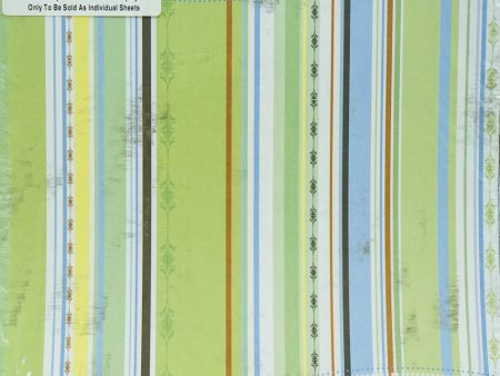 Scrapbook Paper: Ppr Blue Skinny Stripe Supply